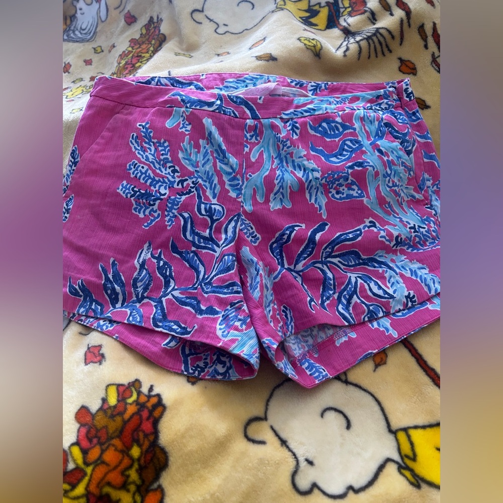 Lilly Pulitzer Floral Pink and Blue Women's Shorts